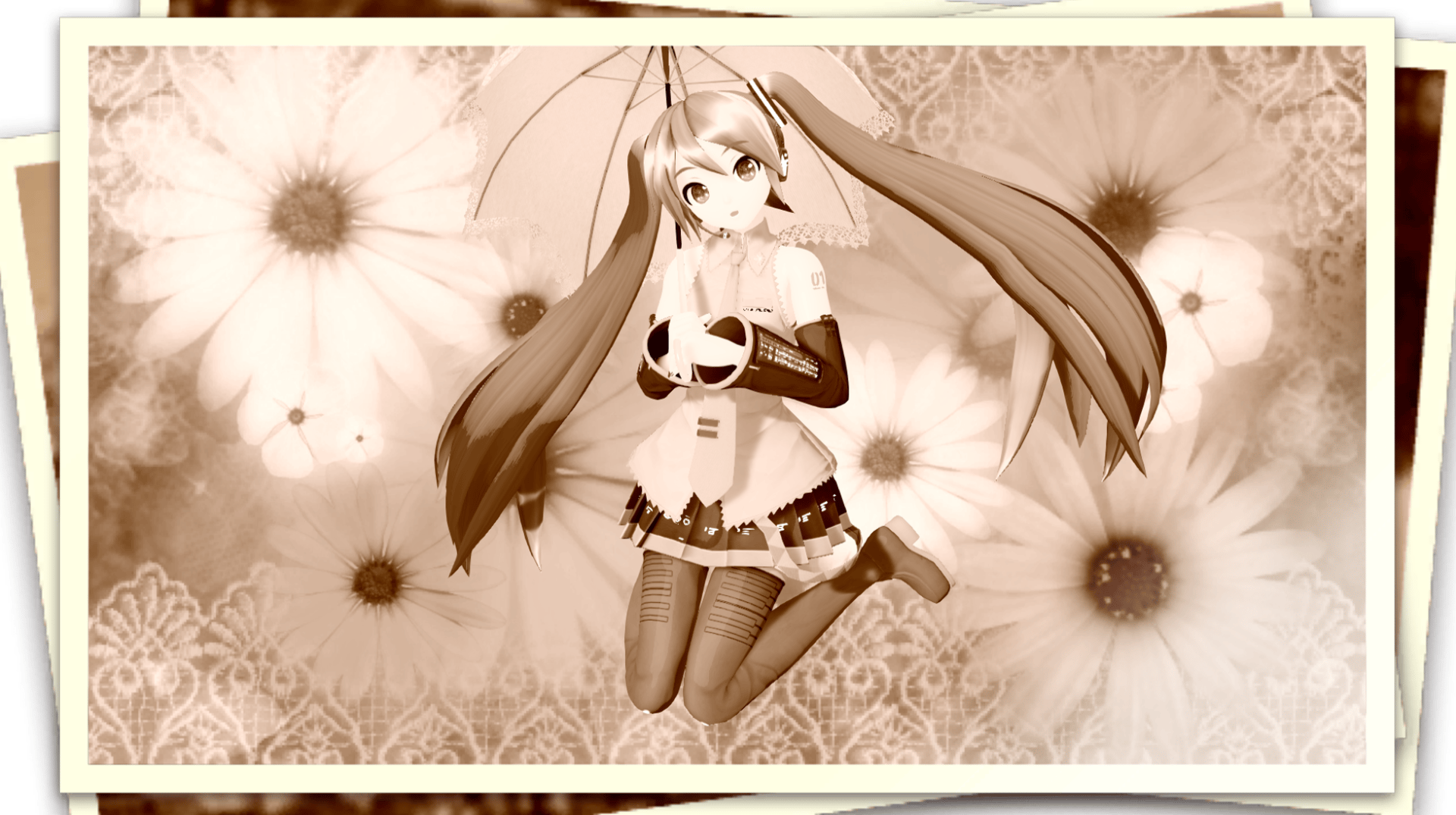 Preview of Anime-like looking Miku (Old glowy spinning clips Miku)