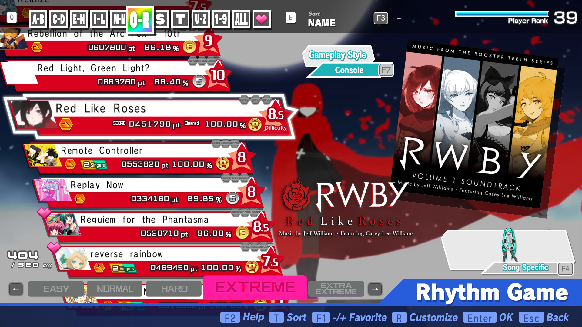 Preview of Red Like Roses - Console Chart