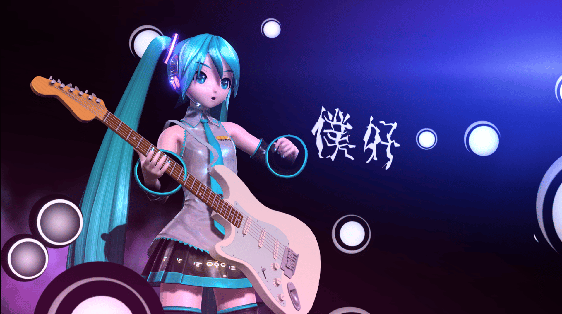 Preview of Anime-like looking Miku (Old glowy spinning clips Miku)