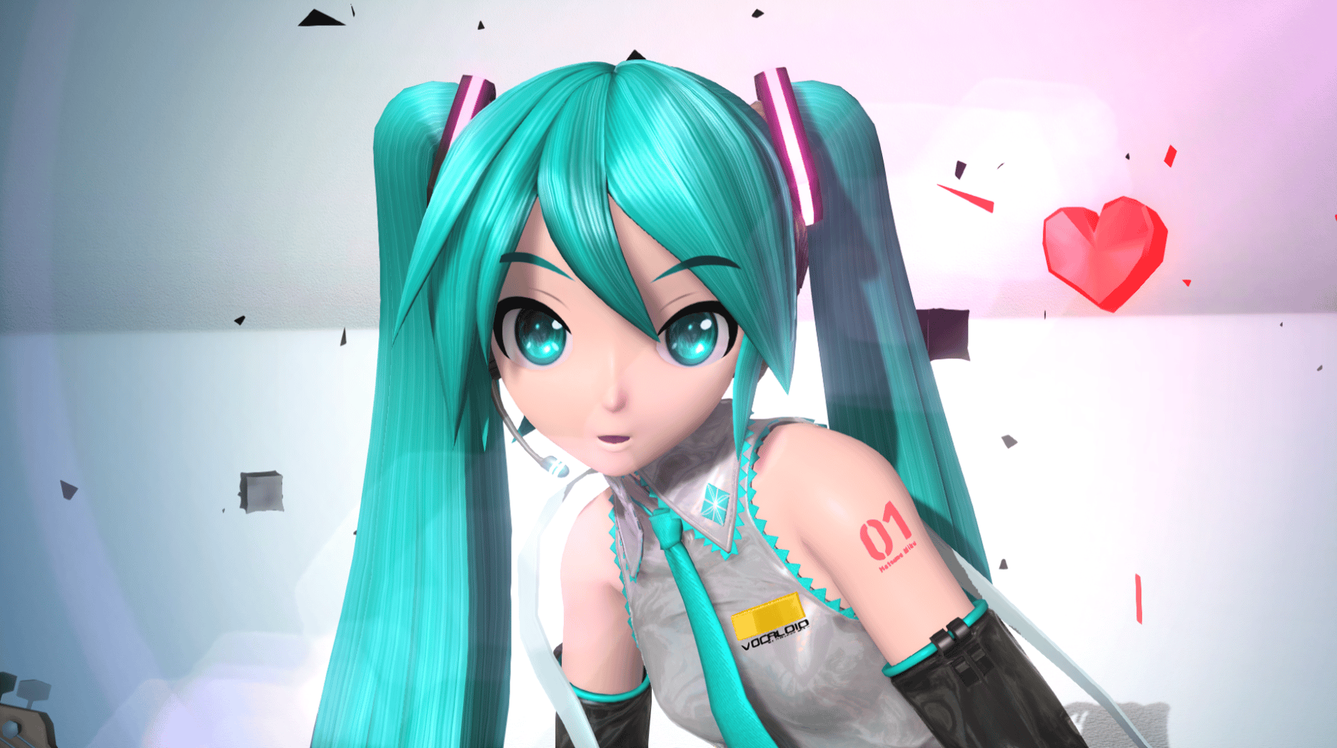 Preview of Anime-like looking Miku (Old glowy spinning clips Miku)
