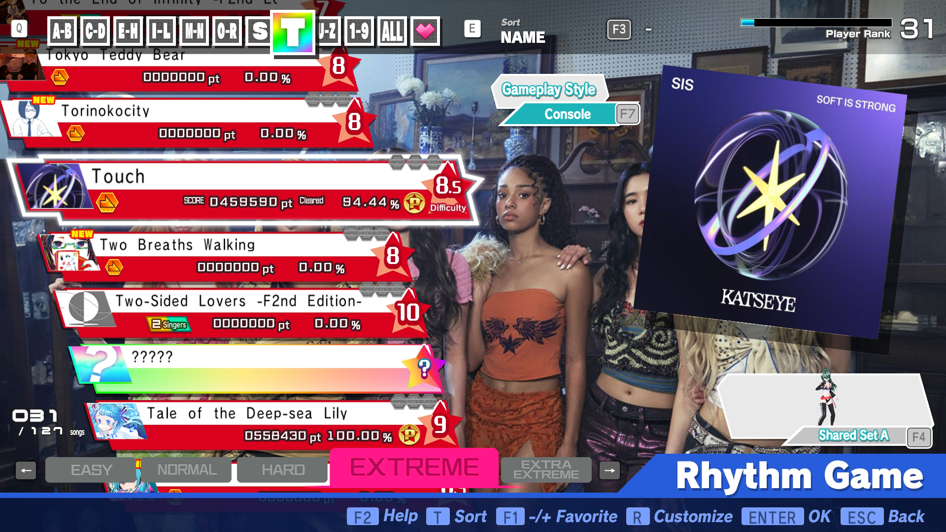 Preview of KATSEYE - "Touch" Console Style (Mixed) Extreme Chart (★8.5)