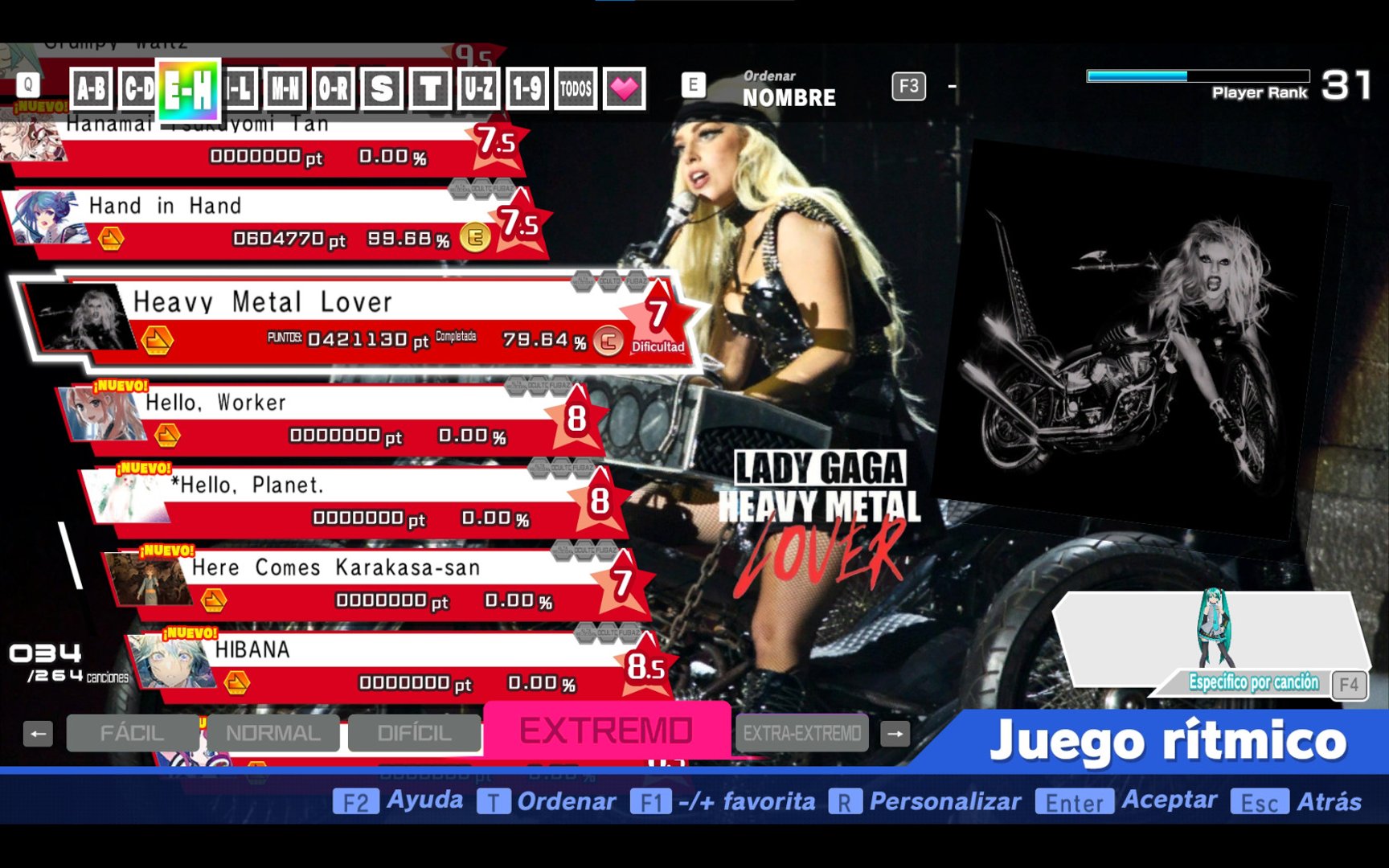 Preview of Heavy Metal Lover Extreme Chart